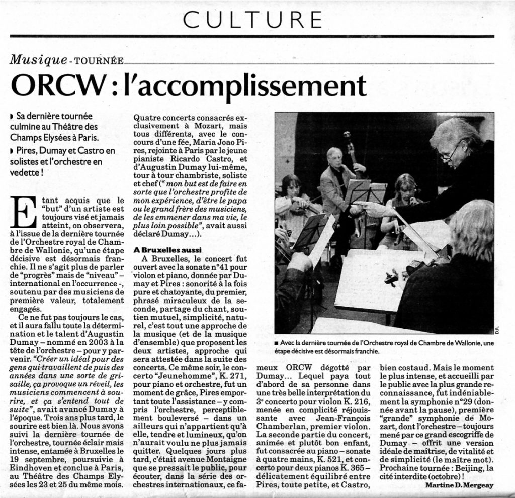ORCW : L'accomplissement
